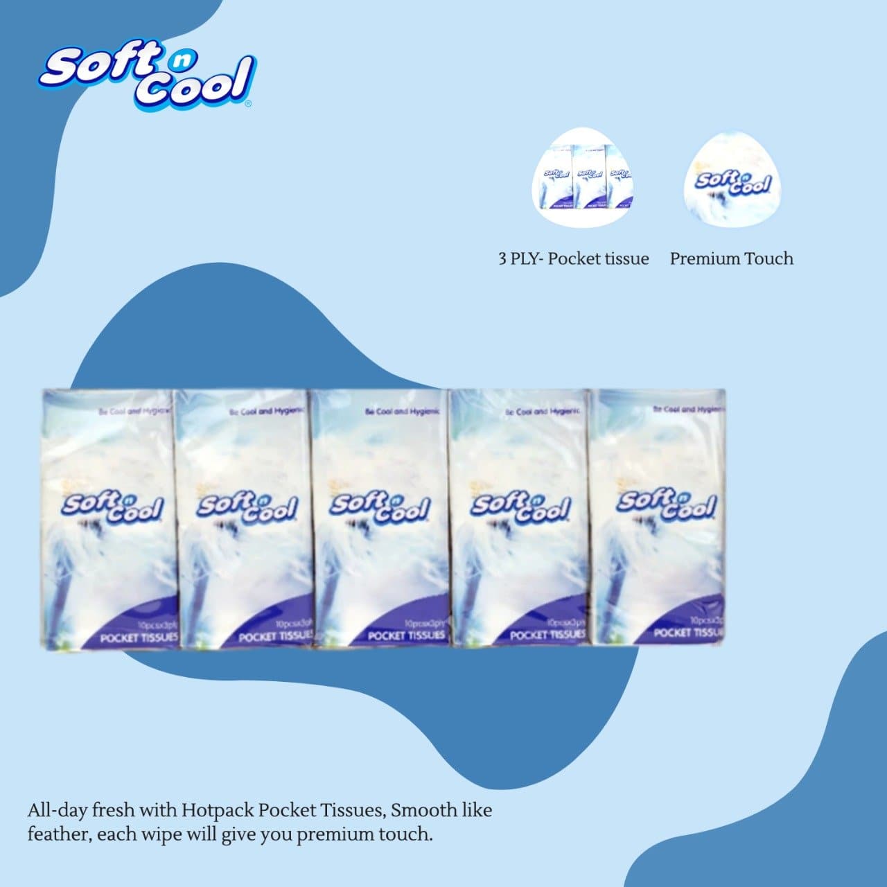 Hotpack | 3 PLY POCKET TISSUE WITHOUT FRAGRANCE | 10 Packet - Hotpack Oman