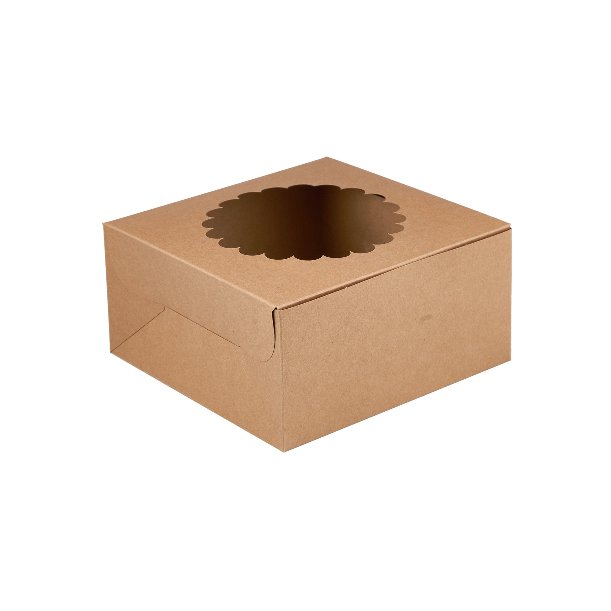 Kraft Cake Box Round With Window 100 Pieces - Hotpack Oman