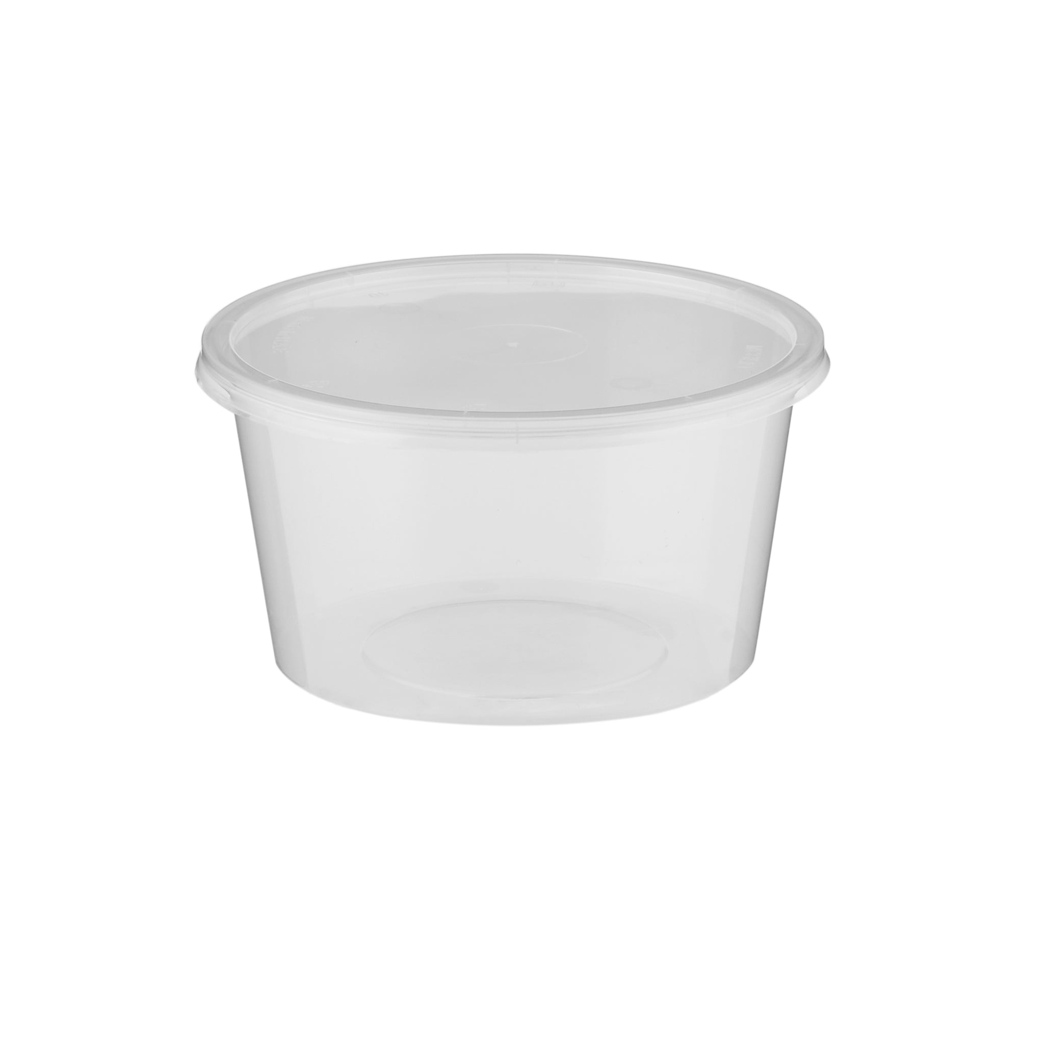 Round Clear Microwavable Container 400ml with lid for gravy or soup - Hotpack Oman