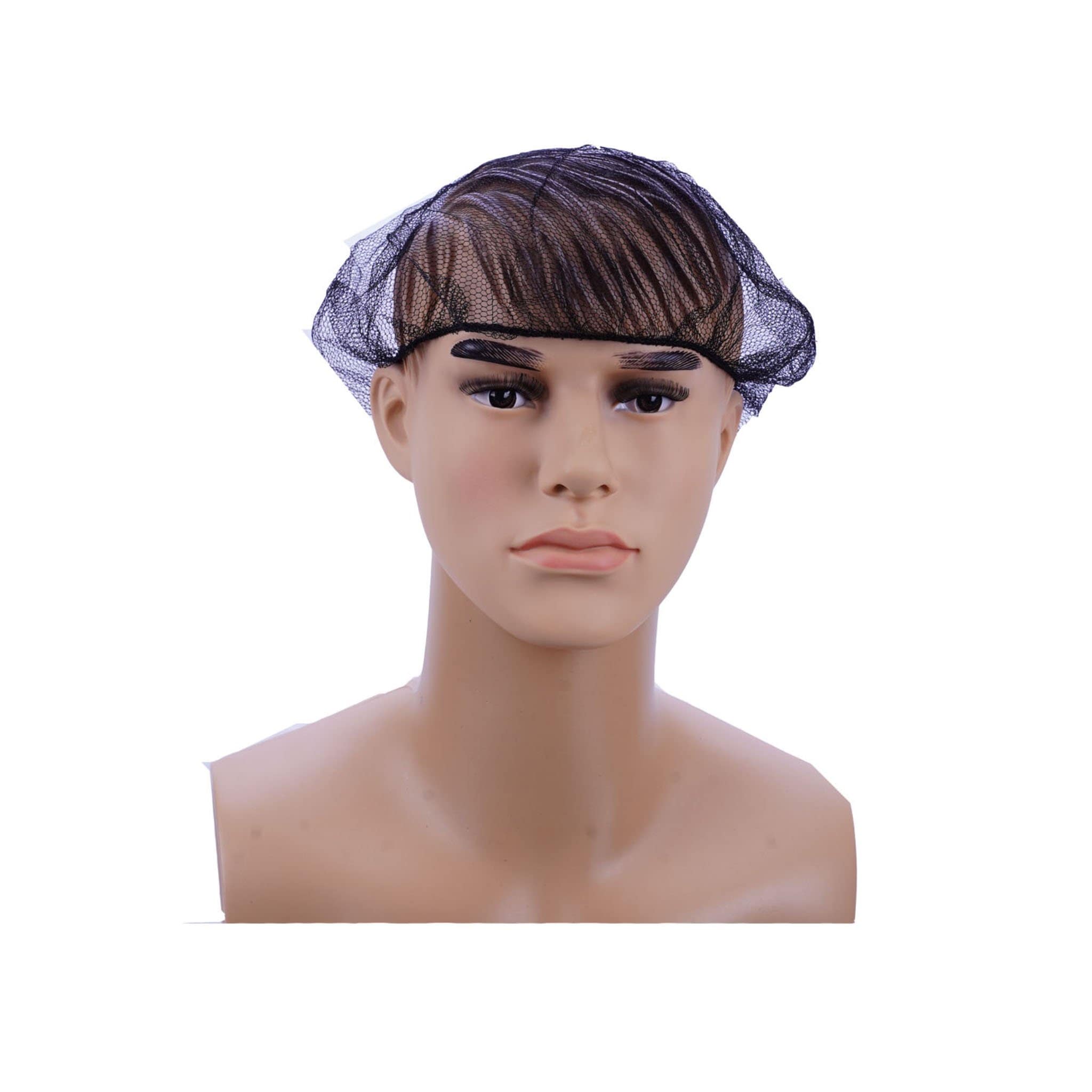 Hotpack | Nylon Hair Net Cap Black Color  | 100 Pieces X 10 Packts - Hotpack Oman