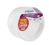Round Foam Plate 10 Inch Buy One Get One Free 25 Pieces x 2 Packets - Hotpack Oman