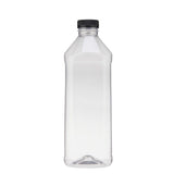 Plastic Square Bottle with Black Cap 1500ml / 1.5 Litre - Hotpack Oman