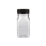 Plastic Square Bottle with Black Cap 100ml - Hotpack Oman