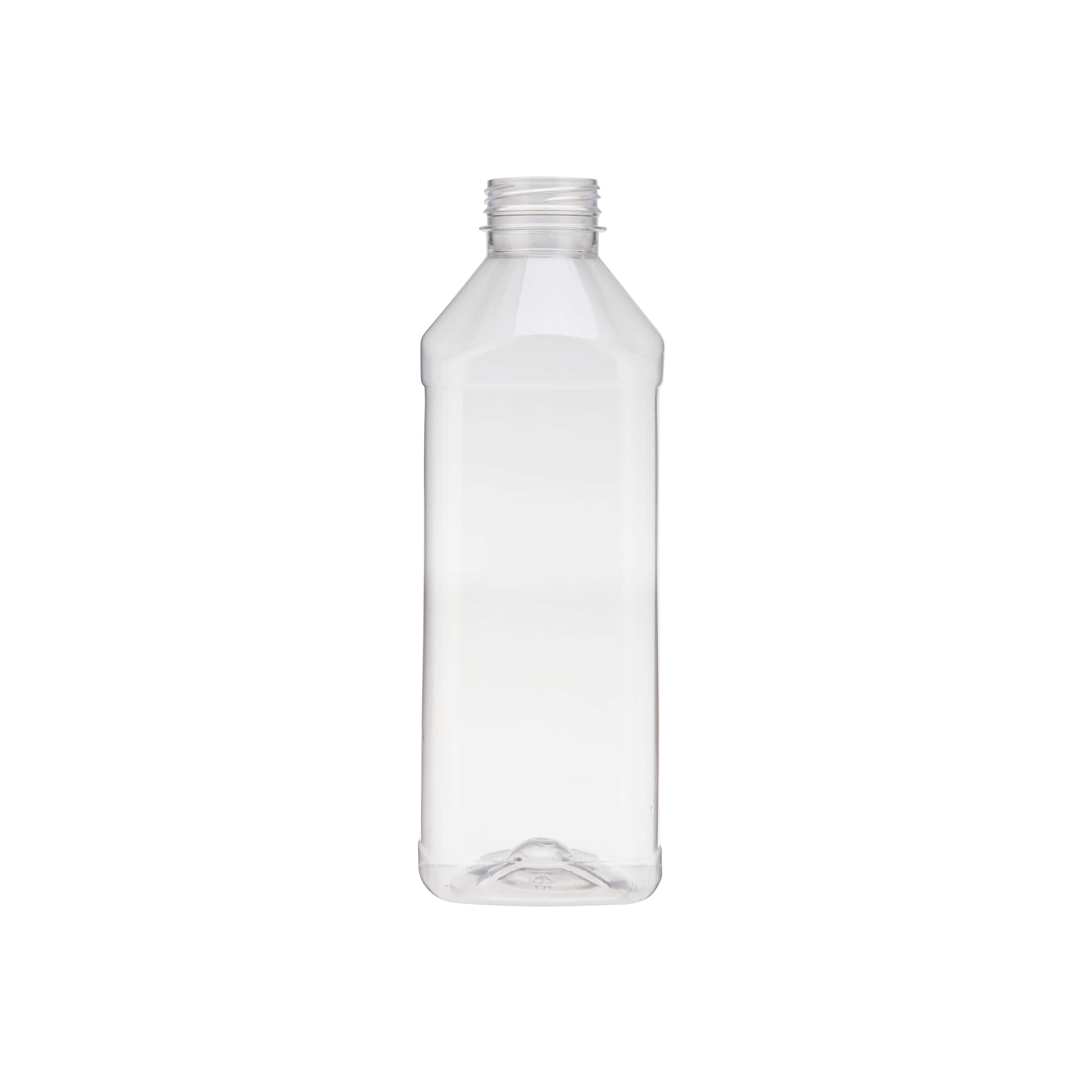 Plastic Square Bottle with Black Cap 1000ml / 1 Litre - Hotpack Oman