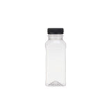 Plastic Square Bottle with Black Cap 250ml - Hotpack Oman