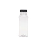 Plastic Square Bottle with Black Cap 330ml - Hotpack Oman