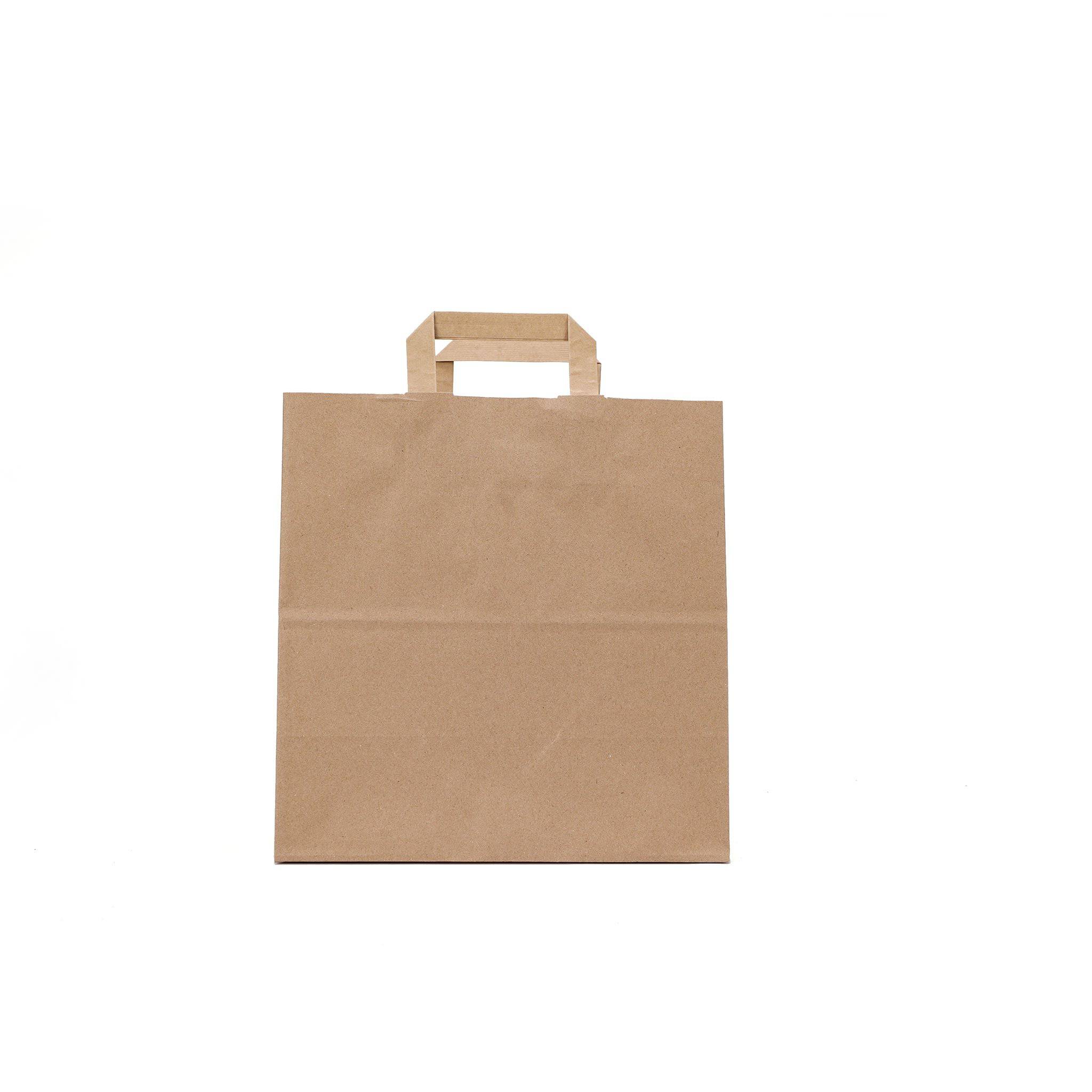 Kraft Brown Paper Bag Flat Handle 29X15X29 Cm