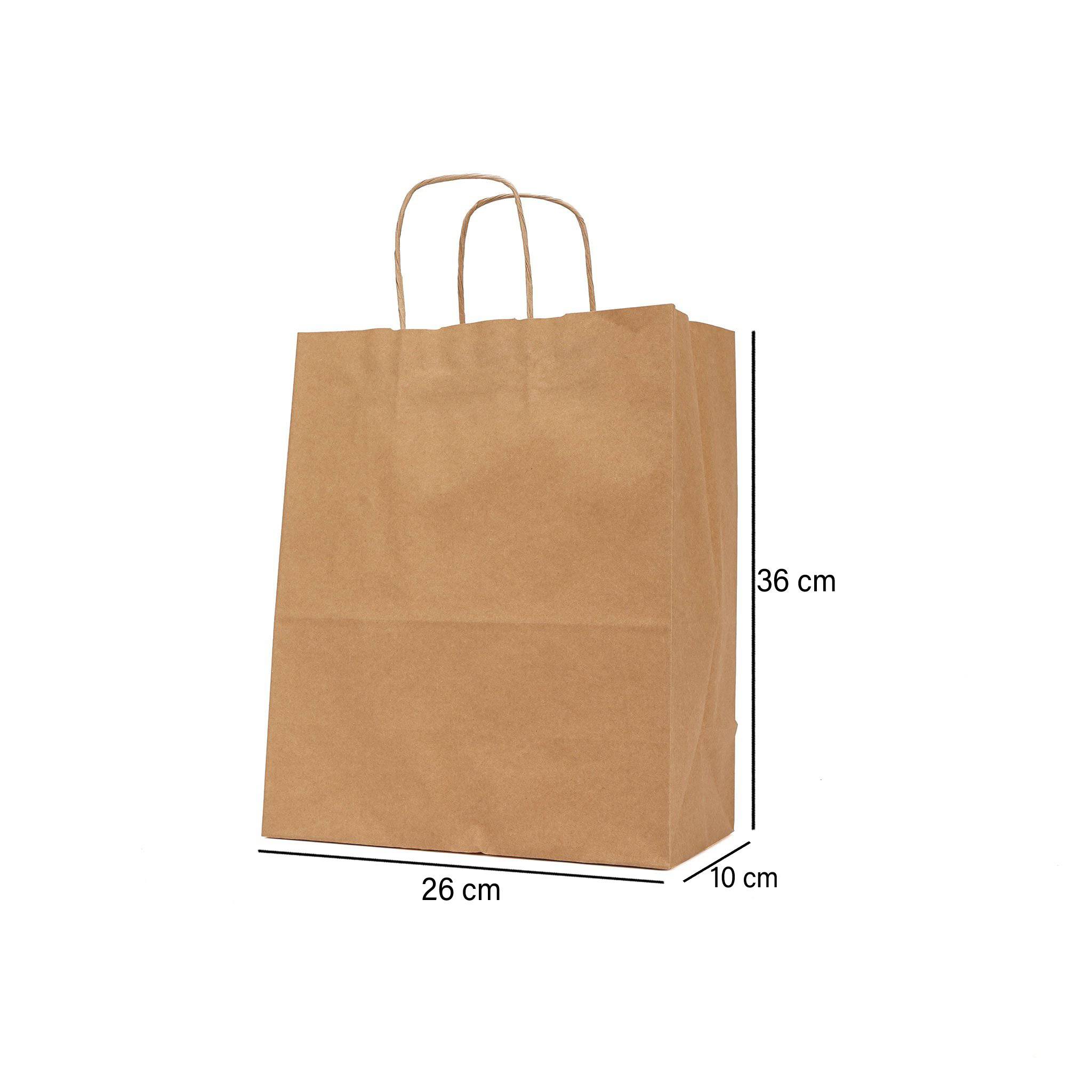 250 Pieces Twisted Handle Kraft Brown Paper Bag