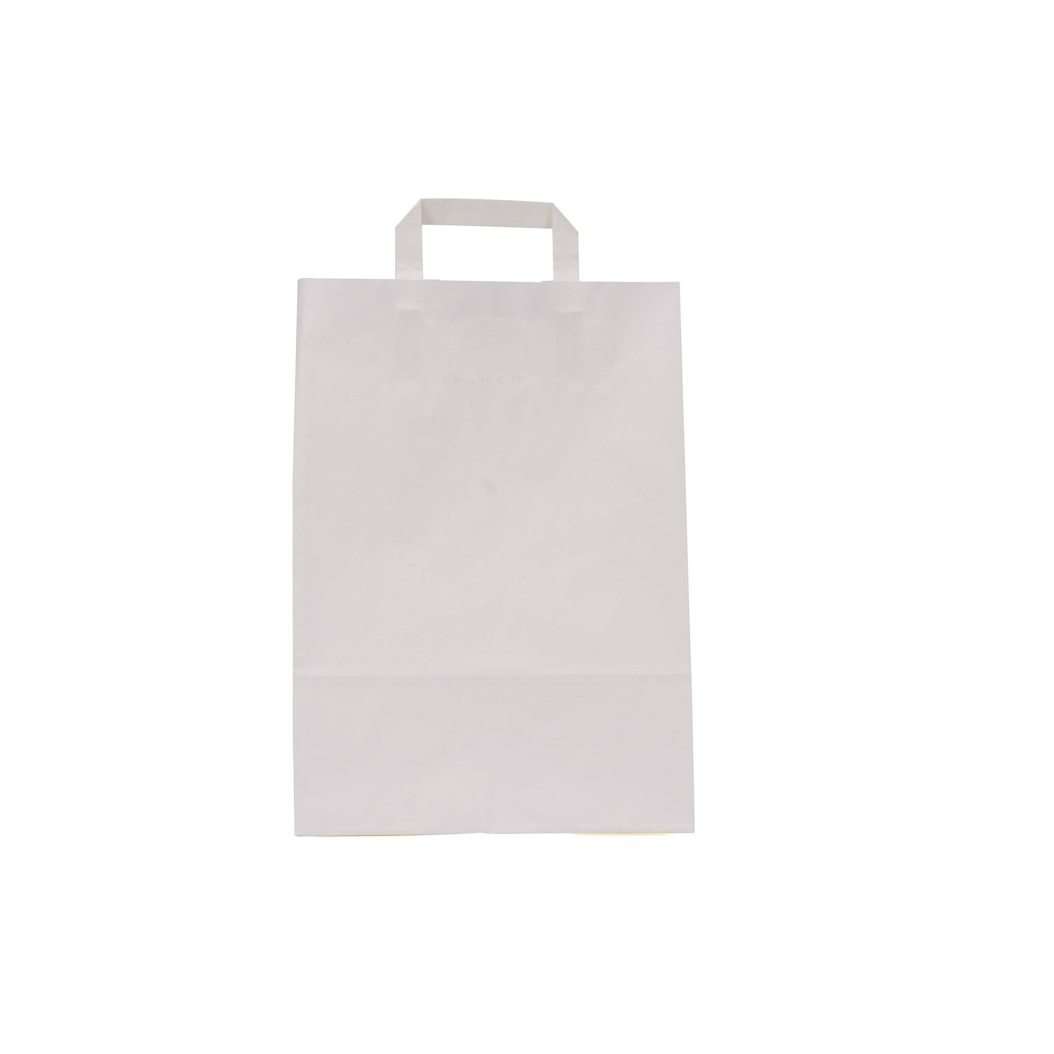 Paper Bag White Flat Handle 26X10X36 Cm