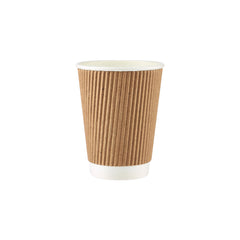 Kraft Ripple Paper Cups - Hotpack UAE