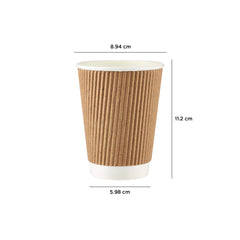 Kraft Ripple Paper Cups - Hotpack UAE