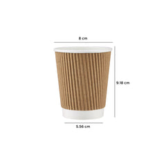 Kraft Ripple Paper Cups - Hotpack UAE