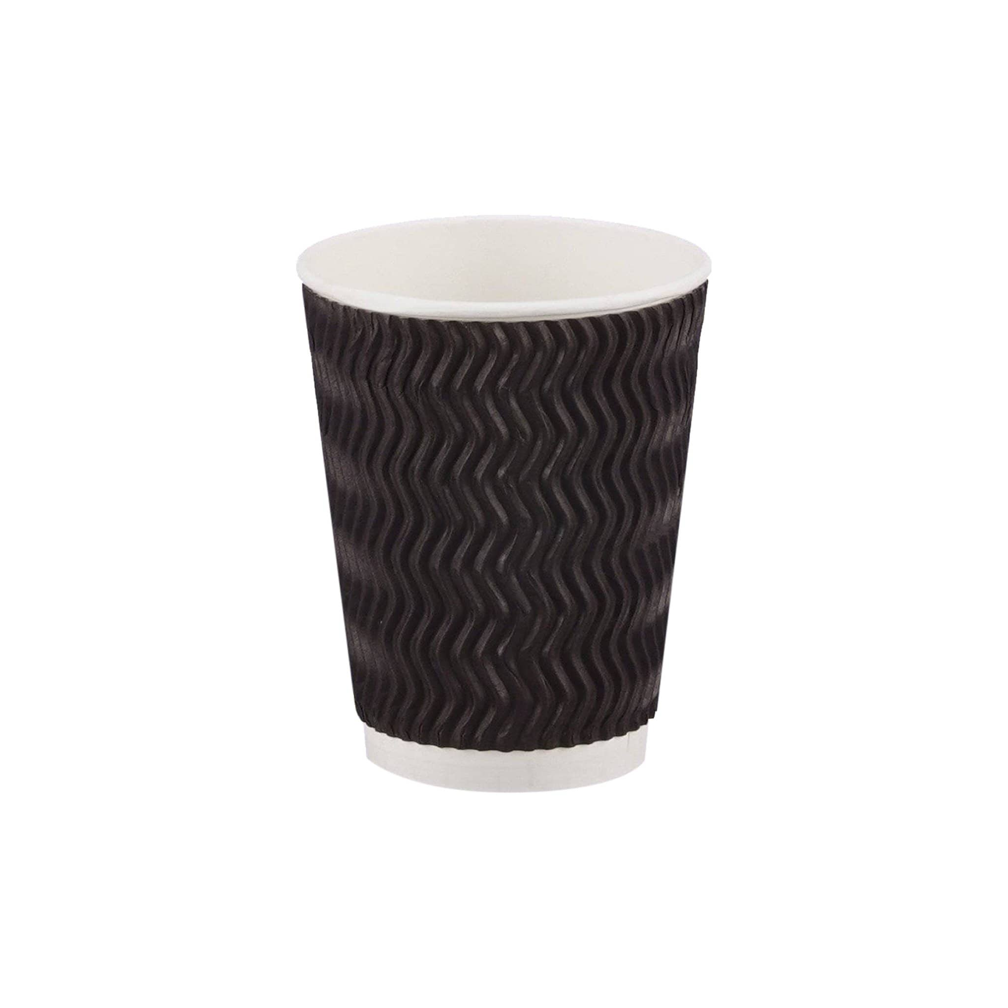 12 Oz Dark Brown Ripple Paper Cups 500 Pieces - Hotpack Oman