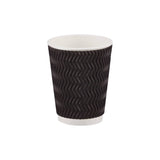 12 Oz Dark Brown Ripple Paper Cups 500 Pieces - Hotpack Oman