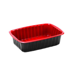 Hotpack | Red & Black Base Container 1000 ML with Lids | 300 Pieces - Hotpack Oman