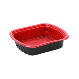 Hotpack | Red & Black Base Container 800 ML with Lids | 300 Pieces - Hotpack Oman