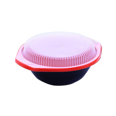 Red & Black Soup Bowl 1000 Cc With Lids