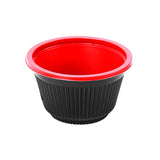 Red & Black Soup Bowl 450 Cc With Lids