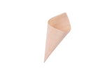 125 x 85 mm Disposable Serving Wooden Cone  500 Pieces - Hotpack Oman