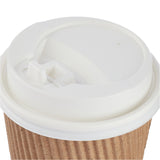 8 Oz Kraft Ripple Paper Cup With Lid 10 Pieces - Hotpack UAE